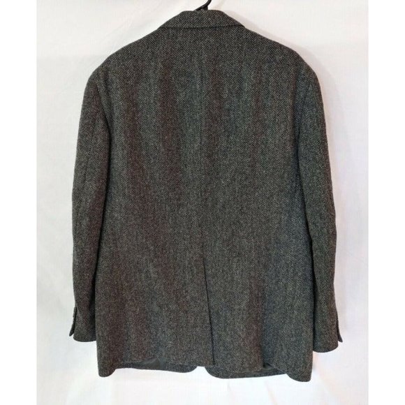 Men's Lacrosse Gray Herringbone Jacket Tailored Blazer Made in the USA Macon GA - Picture 4 of 9